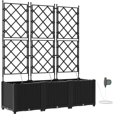 Afbeelding van vidaXL Tuin Plantenbak Zwart Kunststof 120 x 40 142 cm Plantenbakken