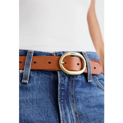 Afbeelding van Levi&#039;s Womens Highlow BELT Riem, Dames, Maat: 60, Cognac