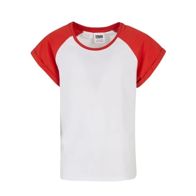 Afbeelding van Urban Classics Contrast Raglan Tshirt print voor kinderen, Maat: 146/152, White hugered