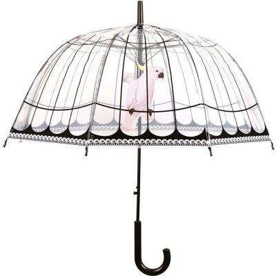 Afbeelding van Esschert Design Paraplu Vogelkooi 81 Cm Transparant/Zwart