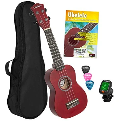 Afbeelding van Cascha HH 3970 NL sopraan ukelele set rood (Nederlands)