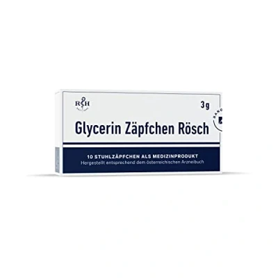 Afbeelding van Rösch &amp; Handel Glycerine Zetpillen 3 gr. 10 stuks verpakking