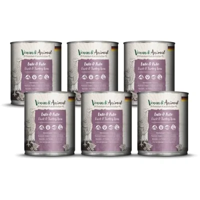 Afbeelding van Venandi Premium Kattenvoer, natvoer, eend en kalkoen, graanvrij met extra vlees, 6 x 800 g (6 stuks)
