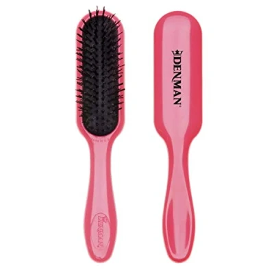 Afbeelding van Denman Tangle Tamer Ultra (Pink) Detangling Paddle Brush For Curly Hair And Black Natural use with both Wet &amp; Dry Hair, D90L