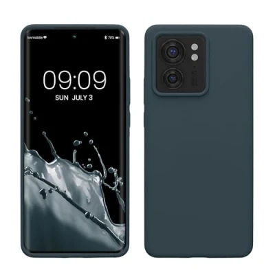 Afbeelding van kwmobile telefoonhoesje geschikt voor Motorola Edge 40 Hoesje met siliconen coating Smartphone case in leisteen