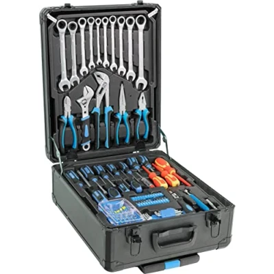 Afbeelding van Güde 39004 Gereedschapstrolley GWZT 500 (500 delige gereedschapsset van chroom vanadium en koolstofstaal in praktische rolkoffer), blauw/zwart