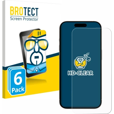 Afbeelding van BROTECT (6 Stuks) Schermbeschermer voor Apple iPhone 15 Pro Max Screen Protector Transparant