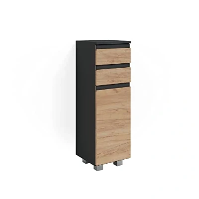 Afbeelding van Vicco Halfhoge kast &quot;J Shape&quot;, Antraciet/Eiken, 30 x 95 cm