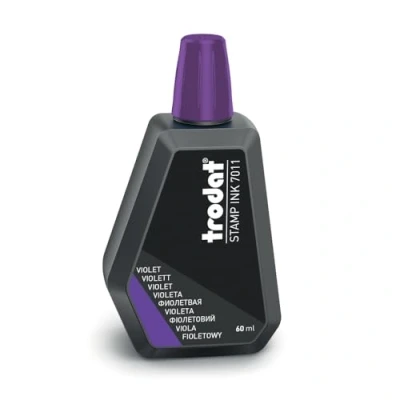 Afbeelding van Trodat 7011 inktfles, 60 ml, inkt op waterbasis voor het stempelen van documenten, schone en scherpe vingerafdrukken, hersluitbaar deksel