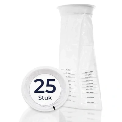 Afbeelding van HaseMed Wegwerpspuugzakken met sluitring, 10 stuks, lekvrij, hygiënisch, ideaal bij misselijkheid en op reis (25)