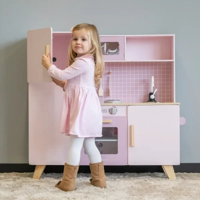 Afbeelding van Speelkeuken kinderkeuken XL Modern retro roze vanaf 3 jaar Bandits and Angels