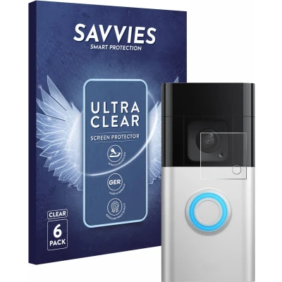 Afbeelding van Savvies Screenprotector voor Ring Video Doorbell Plus Folie Beschermfolie transparant (6 Stuks)