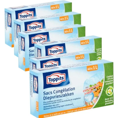 Afbeelding van Toppits Diepvrieszakken 1 liter 40 stuks