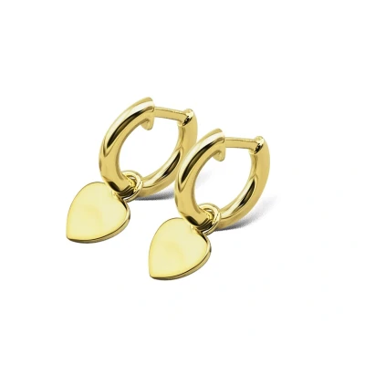 Afbeelding van Jwls4u Oorringen Heart Silver Gold plated JE012G