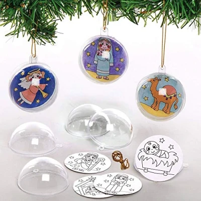 Afbeelding van Baker Ross AX555 Kleur In Kerstballen Pakket Van 8, Feestelijke Kunst En Knutselspullen Perfect Voor Kinderen Om Te Versieren, Ideaal School, Knutselgroepen, Zondagsschool Thuis.