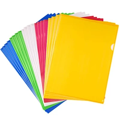 Afbeelding van FEPITO 20 Pack A4 Cut Flush Folders Plastic File Document Wallet Diverse kleuren