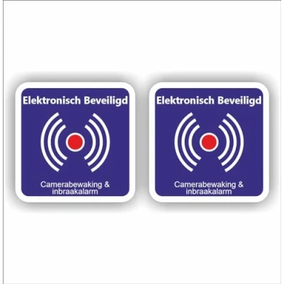 Afbeelding van Elektronische beveiligd inbraakalarm stickers