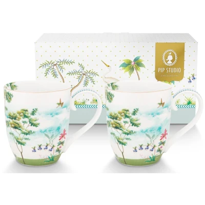 Afbeelding van Mok Pip Studio Jolie Heron 450 ml (Set van 2)