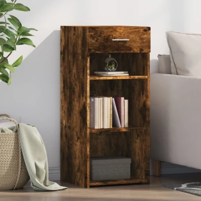 Afbeelding van Dressoir 40x42,5x93 cm bewerkt hout gerookt eikenkleurig
