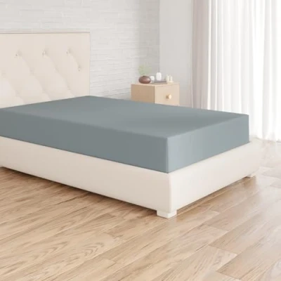 Afbeelding van Amazon Basics Microvezel hoeslaken, spablauw, 90 x 190 30 cm