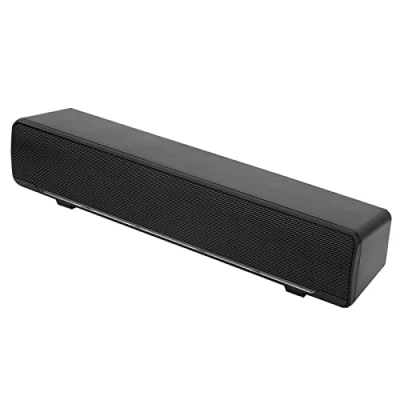 Afbeelding van Draagbare soundbar, stereo soundbar met USB kabel muziekspeler, bass surround soundbox 3,5 mm audiostekker voor pc, mobiele telefoons, desktop, laptop, tv, tablet MP3, MP4 (zwart)