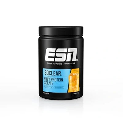 Afbeelding van ESN ISOCLEAR Whey Isolate Proteïnepoeder, Fresh Orange, 908 g, 30 Porties Heldere Wei Poeder Lactosevrij Voor Spieropbouw en Herstel, Gemaakt in Duitsland, Laboratorium Getest