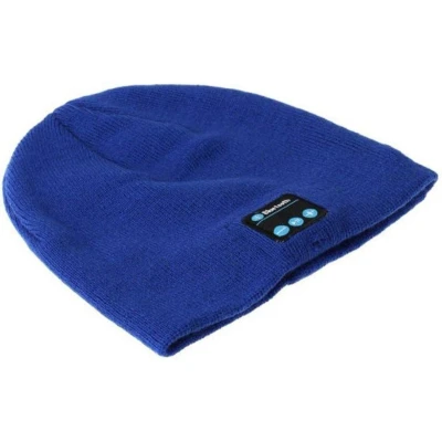Afbeelding van Q time Beanie Muts ingebouwde koptelefoon Bluetooth Blauw