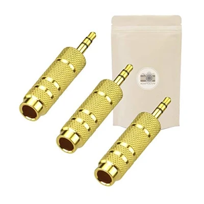 Afbeelding van 3x Mini Jack 3.5mm Mannelijk naar 6.35mm Vrouwelijke Adapter Audio Connector