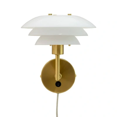 Afbeelding van DL20 wandlamp opaal, messing Brass