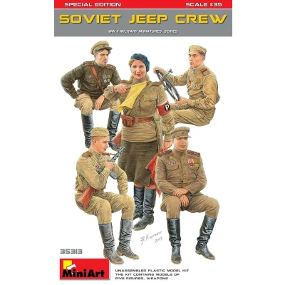 Afbeelding van Miniart Soviet Jeep Crew. Special Edition modelbouwsets, hobbybouwspeelgoed voor kinderen, modelverf en accessoires