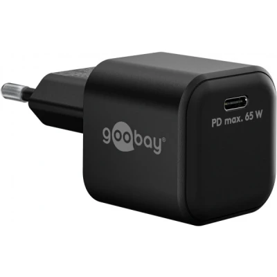 Afbeelding van USB C snellader Goobay 1 poort (USB C, 65W, Power Delivery, Zwart)
