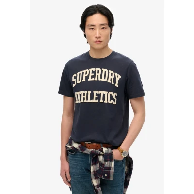 Afbeelding van Superdry Vintage Athletic Tshirt print, Heren, Maat: Large, Eclipse navy ecru