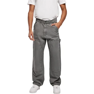 Afbeelding van Urban Classics Double KNEE Carpenter Broek, Heren, Maat: 34, Darkshadow