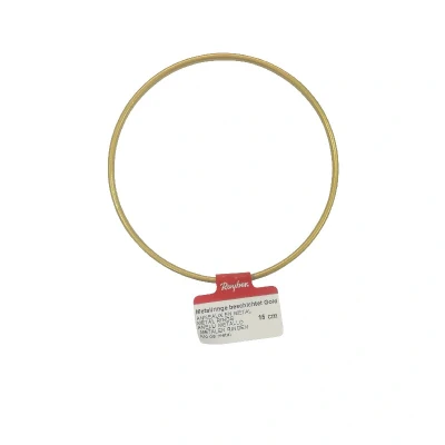 Afbeelding van Rayher 2505106 metalen ring, goud gecoat, diameter 15 cm, dikte ca. 3 mm, draadring om te knutselen, voor wikkeltechniek, dromenvanger macramé bloemisterij