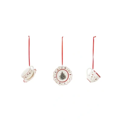 Afbeelding van Villeroy &amp; Boch Toy&#039;s Delight kersthangers set van 3 Gebroken wit