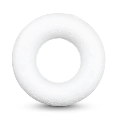 Afbeelding van Netuno 10 stuks piepschuim ringen 7 cm kleine volledige van kransen wit deco decoratieve polystyreen schuimkransen adventskransen paaskransen