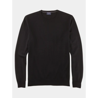 Afbeelding van OLYMP modern fit trui wol O hals zwart Maat: 4XL