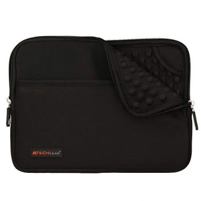 Afbeelding van TECHGEAR Pro Sleeve Case [10] Slanke bescherm hoes met ritssluiting, anti schok bubble interieur past voor iPad 10.2, 9.7, 11, 10.5, Air 4 10.8, 3 2, 2 ZWART