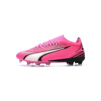 Afbeelding van Puma Ultra Match FG/AG Voetbalschoenen met kunststof noppen, Heren, Maat: 39, Poison pink/white/black Kunststof/ textiel