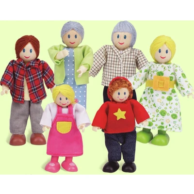 Afbeelding van Hape poppenfamilie 6 delig