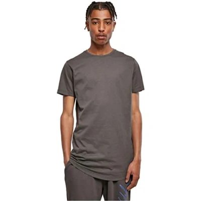 Afbeelding van Urban Classics Heren T shirt Shaped Long Tee effen kleur, lang gesneden mannenshirt, verkrijgbaar in vele verschillende kleuren, maten XS 5XL, Darkshadow., XL