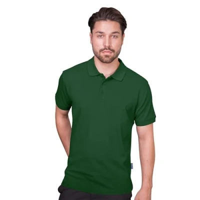 Afbeelding van HRM Heren Heavy Polo I Premium Shirt van 100% Katoen Basic Poloshirt Wasbaar tot 60 C Hoogwaardige &amp; duurzame herenkleding Workwear, Bottle green, S