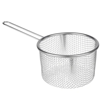 Afbeelding van Space Home Frituurmand met handvat, vierkante friteuse mand, roestvrij staal, 16 cm
