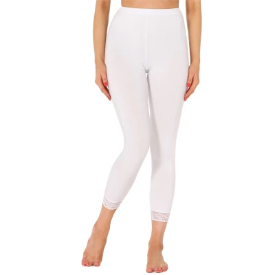 Afbeelding van Merry Style MS MS10 224 LE Dames Leggings met Kant Sport Vrijetijdsbroek 7/8 Lengte Viscose Wit XL