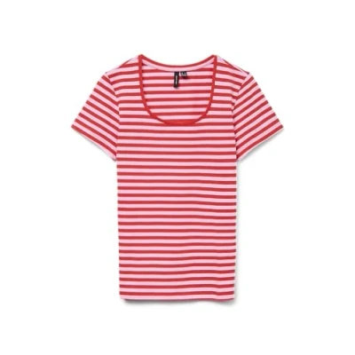 Afbeelding van Vero Moda Vmlotte Tshirt print, Dames, Maat: Small, Fiery red/bonbon