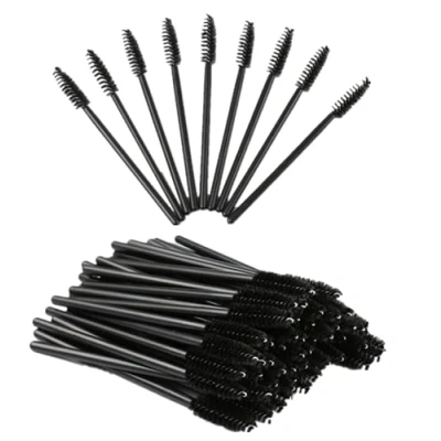 Afbeelding van 300 stuks wimperborstels, wegwerpwimperkwast, mascara applicator, wimperborstel, wimperborstel voor wenkbrauwextensies (zwart)