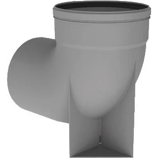 Afbeelding van Burgerhout Twinline rookgas bocht PP Ø 150 mm 90 met steun