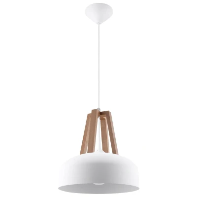 Afbeelding van Sollux Lighting Hanglamp CASCO wit/natuurlijk hout