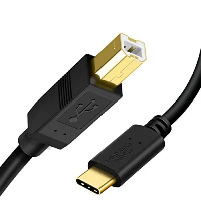 Afbeelding van CableCreation USB C naar B printerkabel 2 m, printerkabel/scannerkabel compatibel met MacBook Pro, HP, Canon, Brother, Samsung printers etc, 6,6 ft/zwart