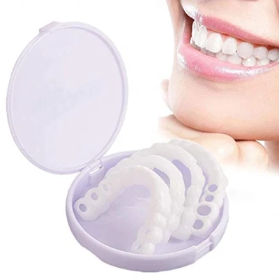 Afbeelding van Brigtviee Valse tanden veneers, tijdelijke cosmetische tandenbedekkingsset, boven en onder instant veneers kunstgebitten, Snap on Smile veneer voor mannen vrouwen